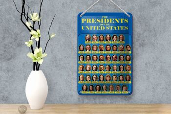 Plaque en étain disant 12x18cm, décoration des présidents des États-Unis 4