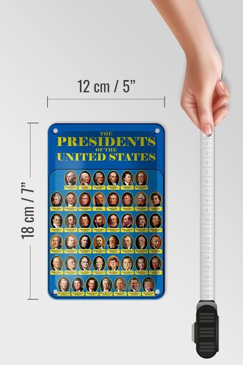Plaque en étain disant 12x18cm, décoration des présidents des États-Unis 5