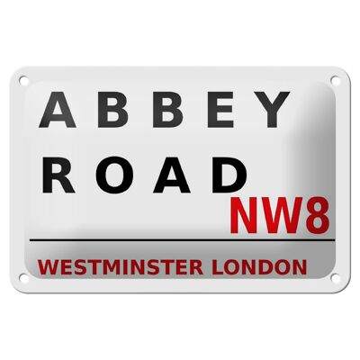 Targa in metallo Londra 18x12 cm Street Abbey Road NW8 Decorazione