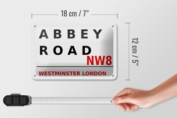Panneau en étain de londres, 18x12cm, décoration de rue Abbey Road NW8 5