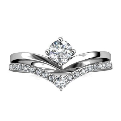 Zinnia Ring - Silver and Crystal I MYC-Paris.com