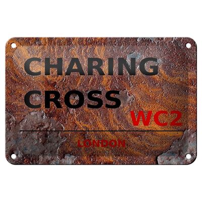 Targa in metallo Londra 18x12 cm Charing Cross WC2 Decorazione regalo