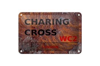 Panneau en étain londres, 18x12cm, Charing Cross WC2, décoration cadeau 1