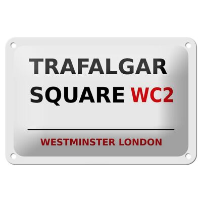 Panneau décoratif en étain Londres 18x12cm Westminster Trafalgar Square WC2