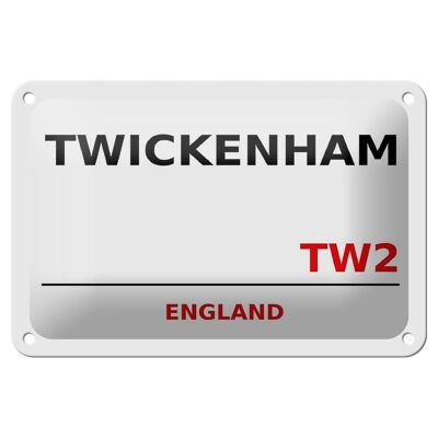 Targa in metallo Inghilterra 18x12 cm decorazione Twickenham TW2