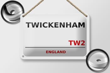 Plaque en tôle Angleterre 18x12cm Décoration Twickenham TW2 2