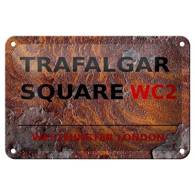 Targa in metallo Londra 18x12 cm Westminster Trafalgar Square WC2 Decorazione