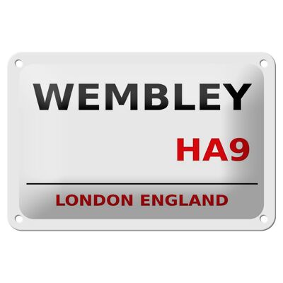 Cartel de chapa Londres 18x12cm Inglaterra Wembley HA9 Decoración