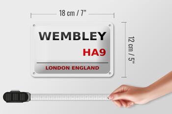 Signe en étain londres 18x12cm, décoration anglaise Wembley HA9 5