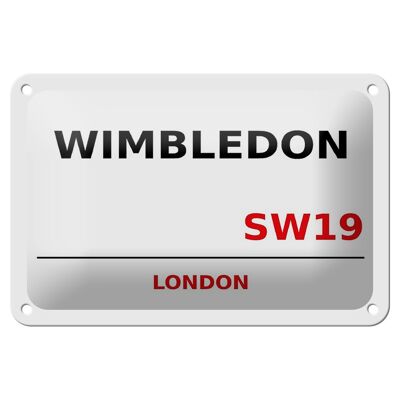 Cartel de chapa Londres 18x12cm Wimbledon SW19 decoración