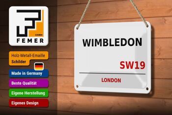 Plaque en tôle Londres 18x12cm Wimbledon SW19 décoration 3