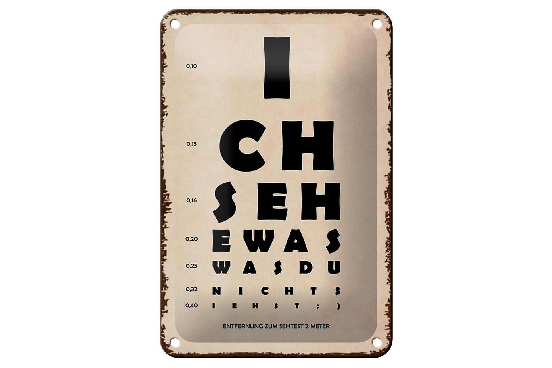 Targa in metallo con scritta "Vedo quello che non vedi" 12x18 cm