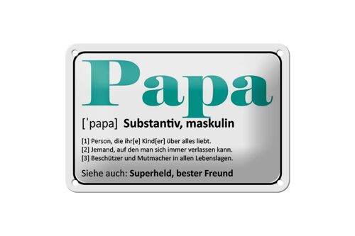 Blechschild Spruch 18x12cm Papa Superheld bester Freund Dekoration