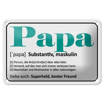 Blechschild Spruch 18x12cm Papa Superheld bester Freund Dekoration