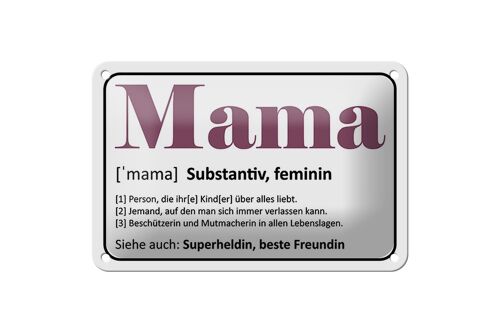 Blechschild Spruch 18x12cm Mama Superheldin beste Freundin Dekoration