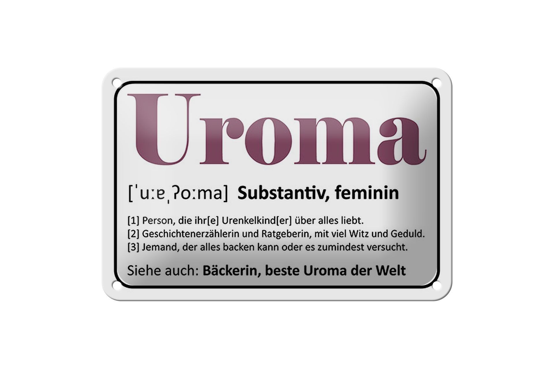 Tin sign saying 18x12cm great grandma baker best great grandma world decoration