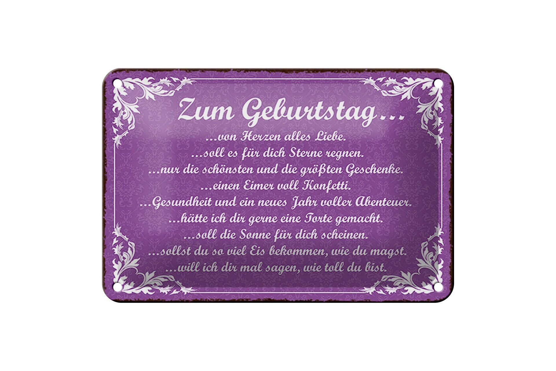 Plaque en tôle disant 18x12cm pour décoration d'anniversaire