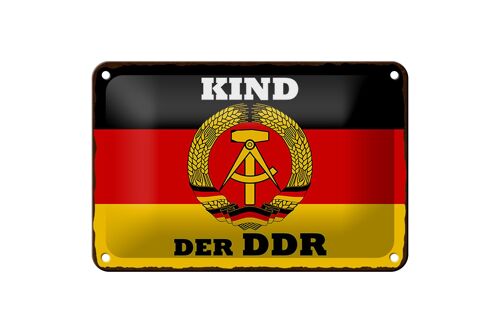 Blechschild Spruch 18x12cm Kind der DDR Deutschland Dekoration