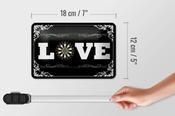 Plaque en tôle disant 18x12cm, décoration murale Love Darts 5