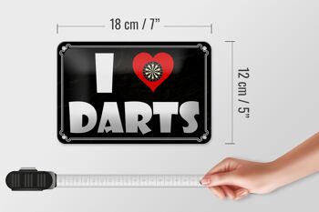 Plaque en étain disant 18x12cm I Love Darts, décoration murale 5