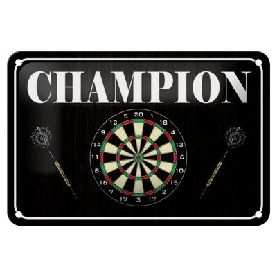 Blechschild Spruch 18x12cm Darts Champion Dekoration