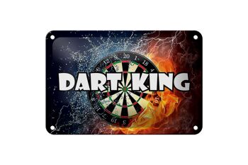 Panneau en étain disant 18x12cm Darts Dart King, décoration murale 1