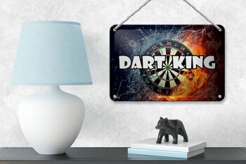 Panneau en étain disant 18x12cm Darts Dart King, décoration murale 4