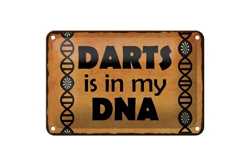 Blechschild Spruch 18x12cm Darts is in my DNA Dekoration