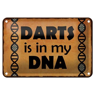 Blechschild Spruch 18x12cm Darts is in my DNA Dekoration