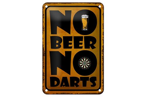 Blechschild Spruch 12x18cm No Beer No Darts Dekoration