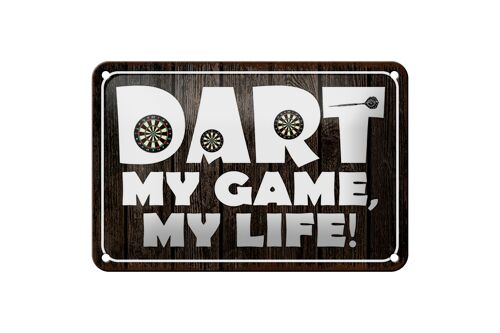 Blechschild Spruch 18x12cm DART my Game my life Dekoration