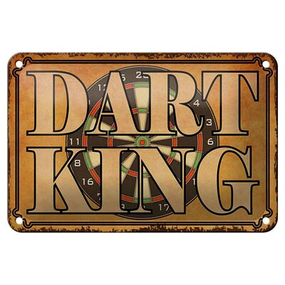 Targa in metallo con scritta "Dart King" 18x12 cm decorazione murale