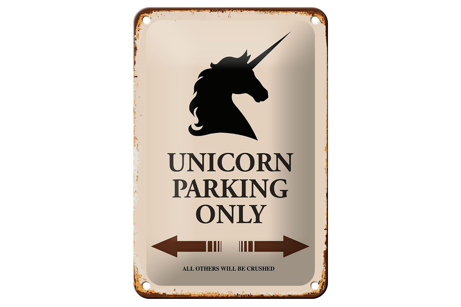 Targa in metallo con scritta "Unicorno Parcheggio" 12x18 cm, solo tutte le altre decorazioni