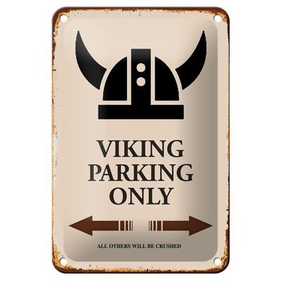 Cartel de chapa que dice 12x18cm Viking Parking only all others decoración