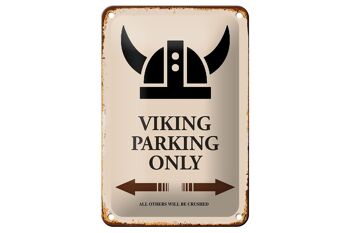 Panneau en étain disant 12x18cm Viking Parking uniquement toutes les autres décorations 1