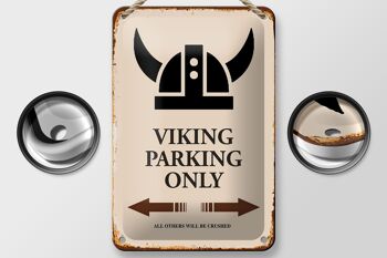Panneau en étain disant 12x18cm Viking Parking uniquement toutes les autres décorations 2