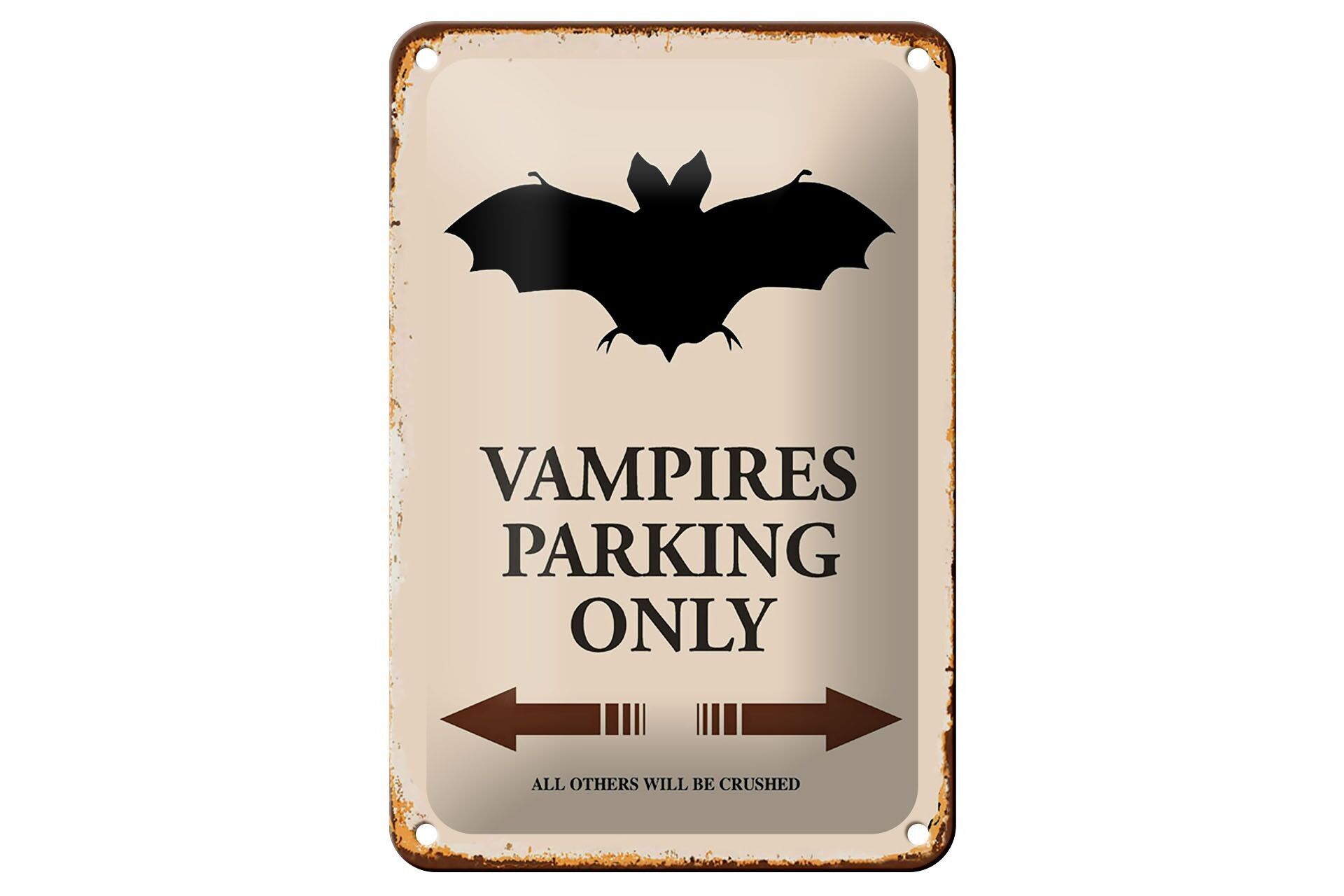 Targa in metallo con scritta "Vampires Parking" 12x18 cm, solo tutte le altre decorazioni