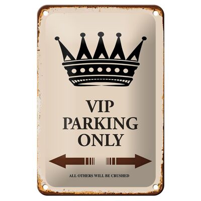 Cartel de chapa que dice 12x18cm Estacionamiento VIP solo decoración para todos los demás