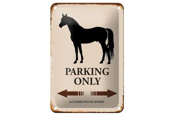 Panneau en étain indiquant 12x18cm, Parking pour chevaux uniquement, toutes les autres décorations 1