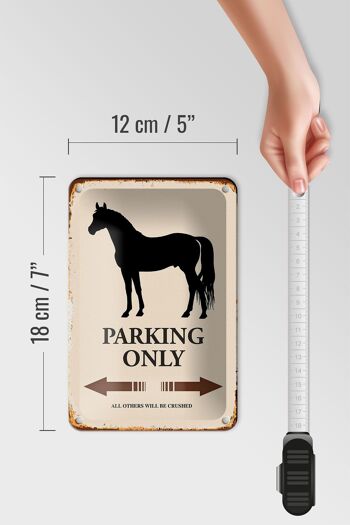 Panneau en étain indiquant 12x18cm, Parking pour chevaux uniquement, toutes les autres décorations 5