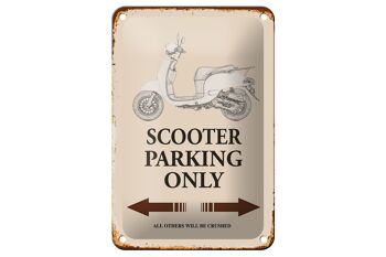 Panneau en étain indiquant 12x18cm Parking scooter uniquement toutes les autres décorations 1