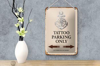 Panneau en étain disant 12x18cm Tattoo Parking uniquement toutes les autres décorations 4