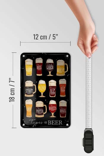 Panneau en étain indiquant 12x18cm, Types de bière, Type de bière, décoration d'alcool 5