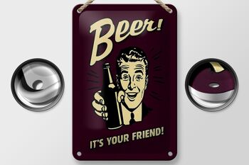 Panneau en étain disant 12x18cm Bière, c'est votre décoration de bière amie 2