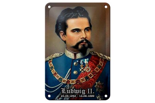 Blechschild Portrait 12x18cm Nostalgie König Ludwig II Dekoration