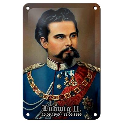 Blechschild Portrait 12x18cm Nostalgie König Ludwig II Dekoration