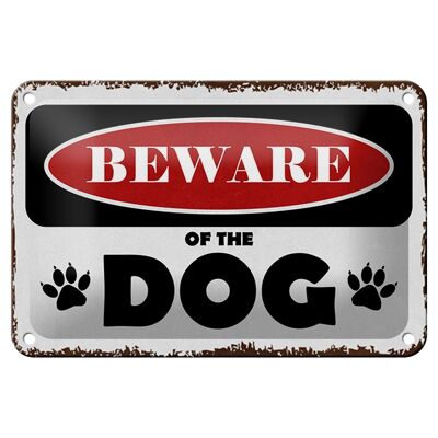 Blechschild Spruch 18x12cm beware of the dog Vorsicht Hund Dekoration