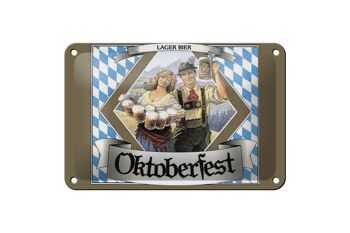 Panneau en étain disant 18x12cm, décoration de bière blonde Oktoberfest, bavière 1