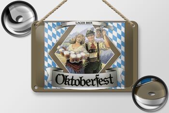 Panneau en étain disant 18x12cm, décoration de bière blonde Oktoberfest, bavière 2