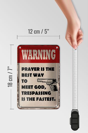 Panneau en étain indiquant que la prière d'avertissement est la meilleure façon de décorer, 12x18cm 5